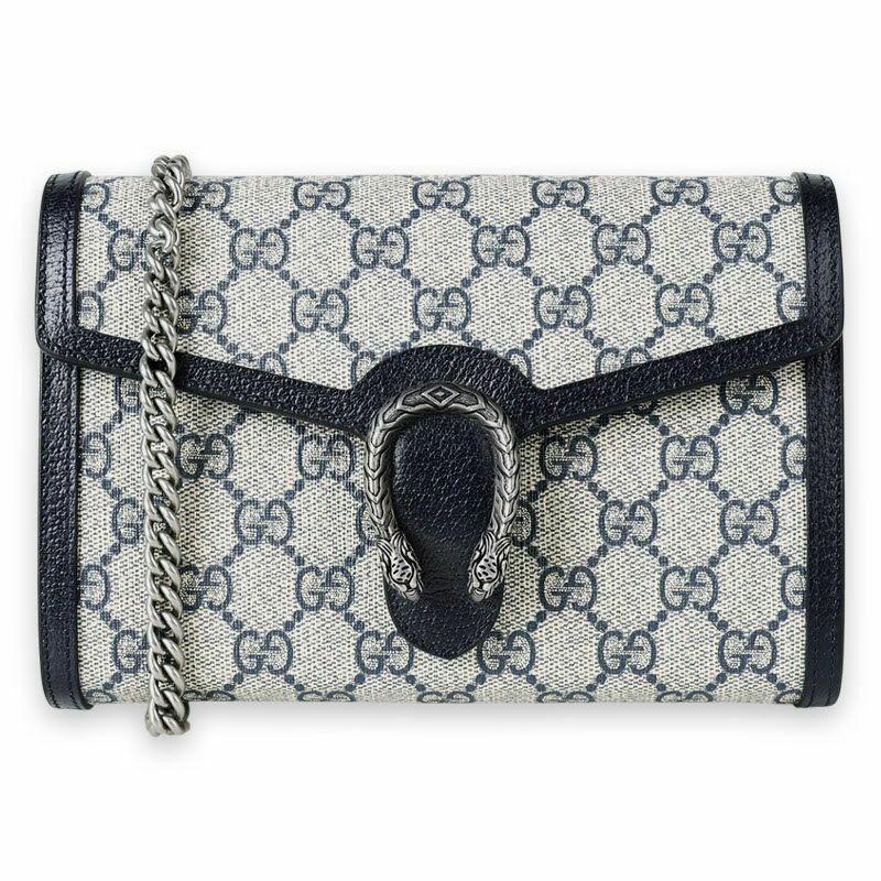 GUCCI Dionysus GG Supreme 鏈條皮夾斜背包（黑色）401231 K9GSN-0