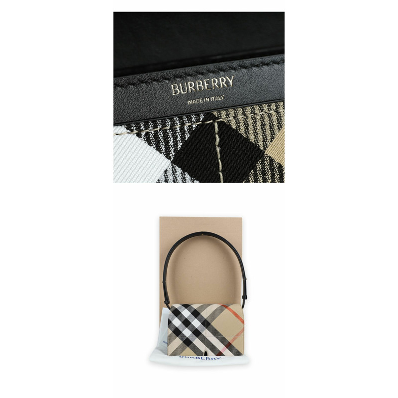 BURBERRY 女士復古格紋斜背包(米色)8097379-4