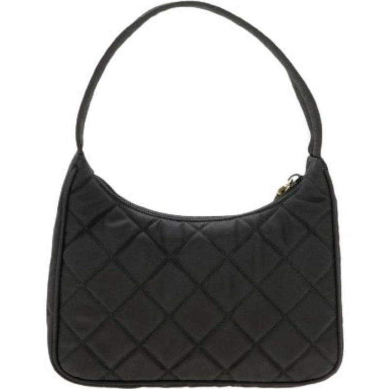 PRADA 黑色尼龍絎縫單肩包，印章：1NE051 2DYC F0002-3