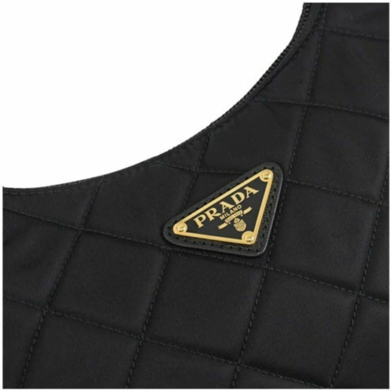 PRADA 黑色尼龍絎縫單肩包，印章：1NE051 2DYC F0002-10