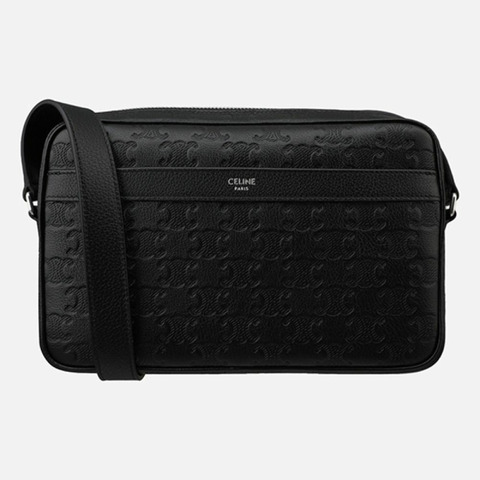 CELINE 5S Triope 壓花斜背包 黑色 38SI