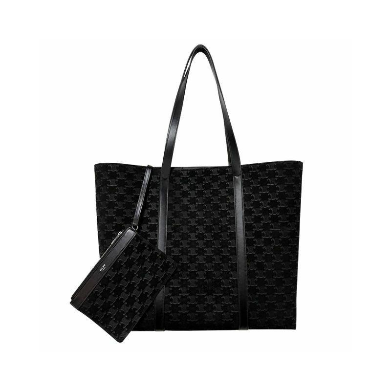 CELINE Triomphe 壓花絨面小牛皮博物館包 (117783GD4 38SI)-0