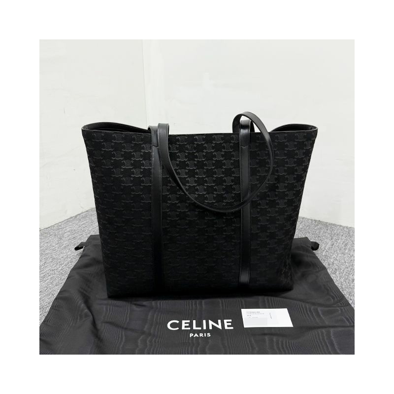 CELINE Triomphe 壓花絨面小牛皮博物館包 (117783GD4 38SI)-2