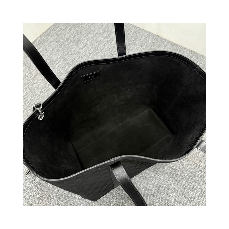 CELINE Triomphe 壓花絨面小牛皮博物館包 (117783GD4 38SI)-5