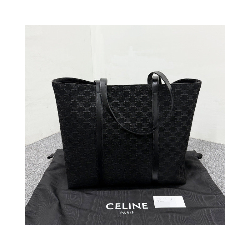 CELINE Triomphe 壓花絨面小牛皮博物館包 (117783GD4 38SI)-14