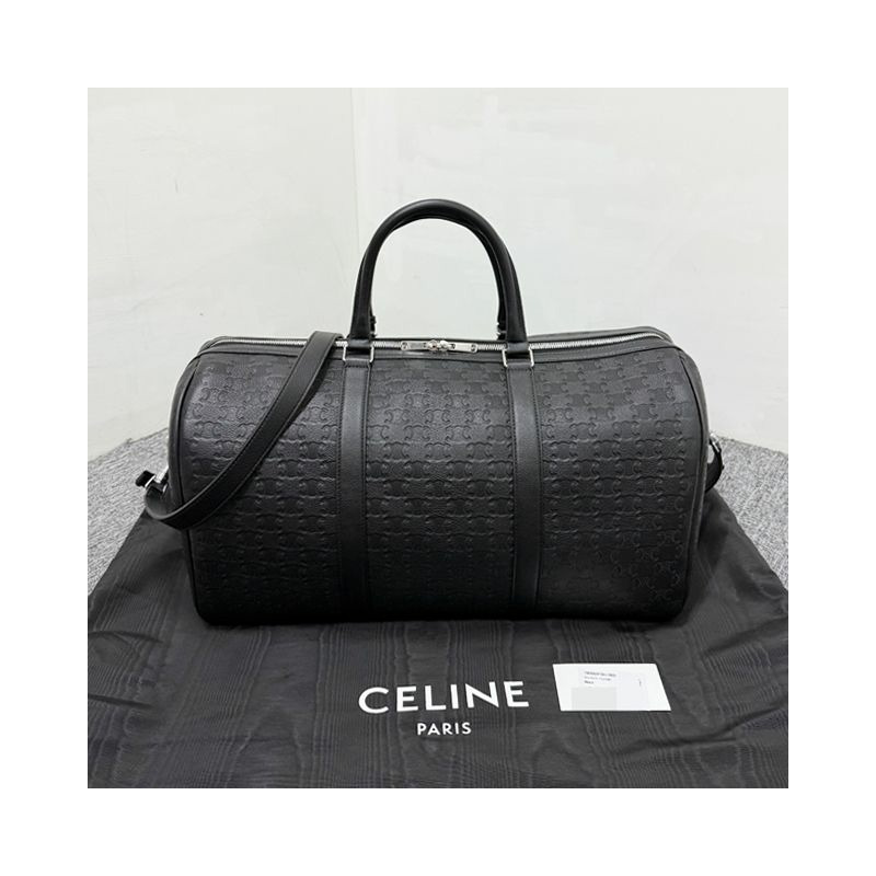 CELINE Triomphe 壓花小牛皮波士頓包 190663FQU 38SI-2