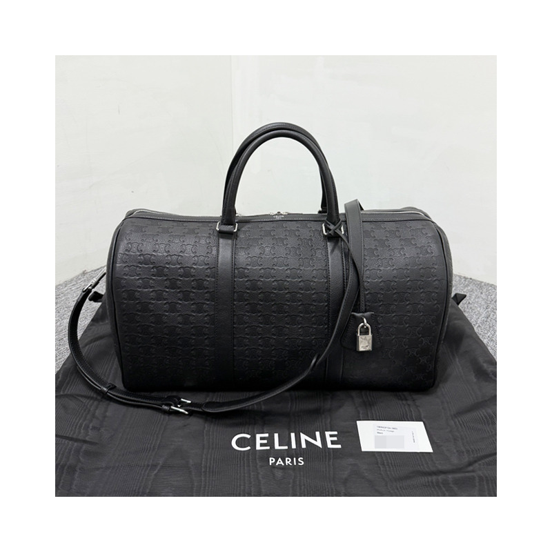 CELINE Triomphe 壓花小牛皮波士頓包 190663FQU 38SI-13