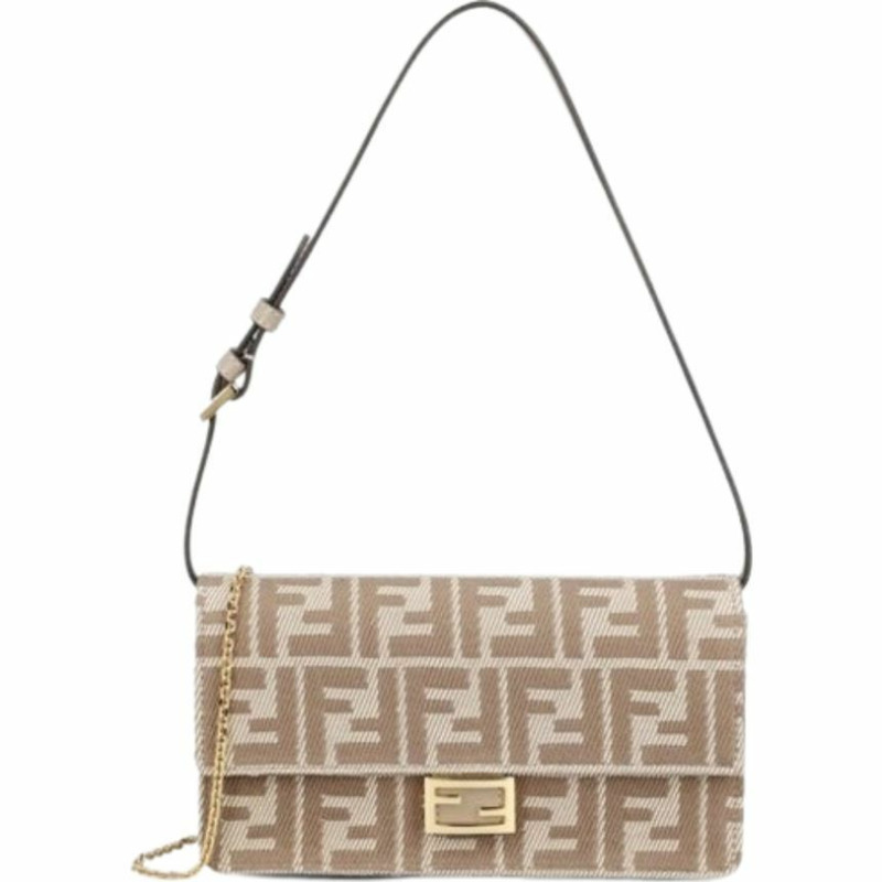 FENDI 法國鏈條單肩包 米色 8M0498 AUNJ F1SNP-1