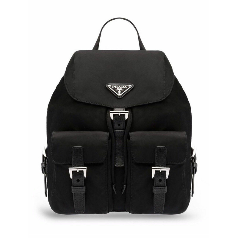 PRADA Re-Nylon Logo Plaque 黑色背包 1BZ677 RV44 F0002-0