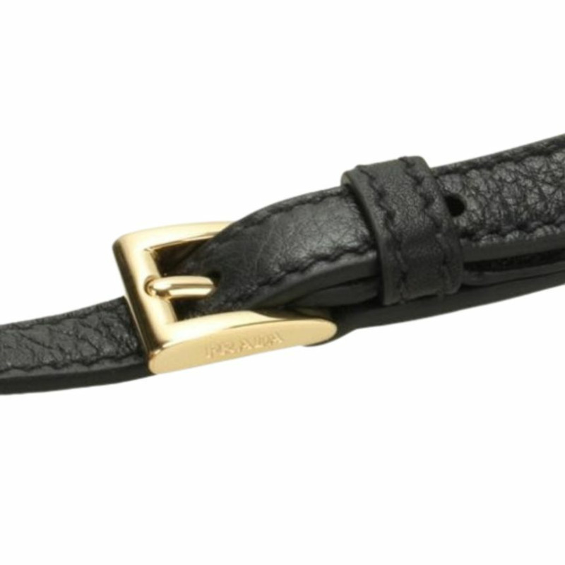 PRADA 三角形Logo軟皮肩背包 黑色 1BC239 2CYS F0002-8