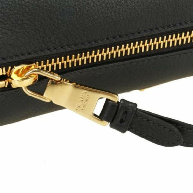 PRADA 三角形Logo軟皮肩背包 黑色 1BC239 2CYS F0002-11