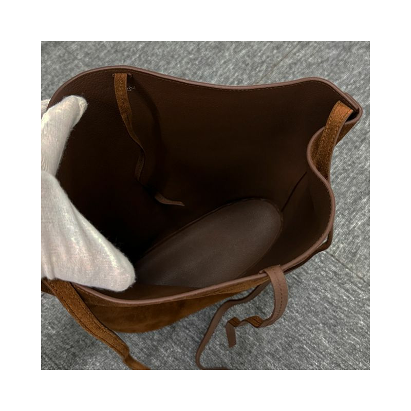 CELINE Triomphe 壓花絨面小牛皮水桶包 棕色 194953FGU 19BR-5