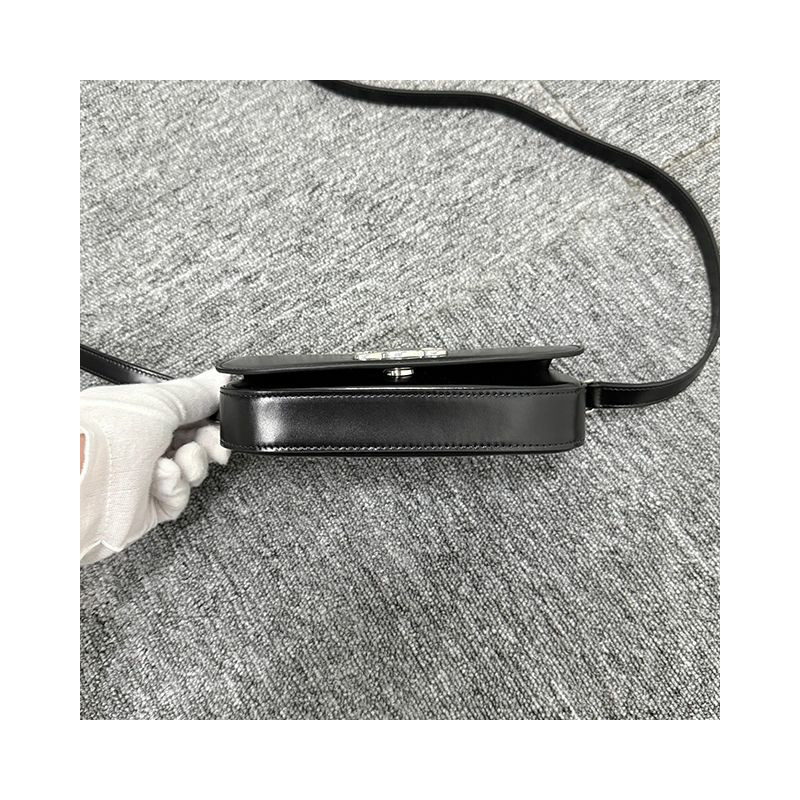 CELINE 小型 Triomphe 亮面小牛皮斜挎包-9