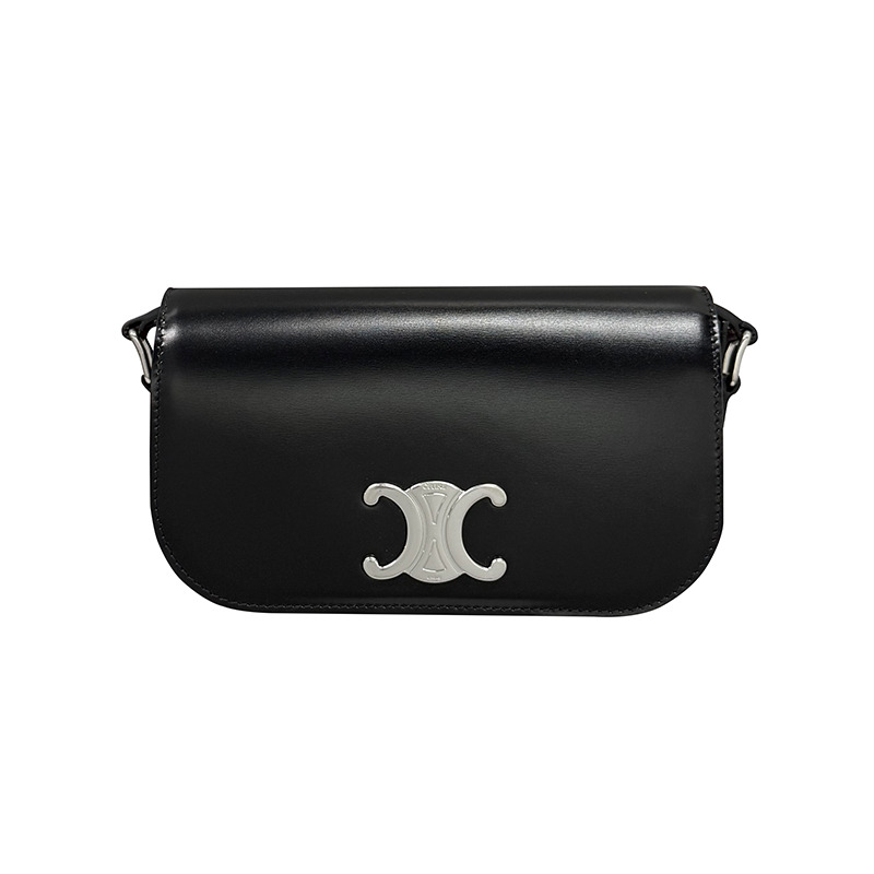 CELINE 小型 Triomphe 亮面小牛皮斜挎包-12