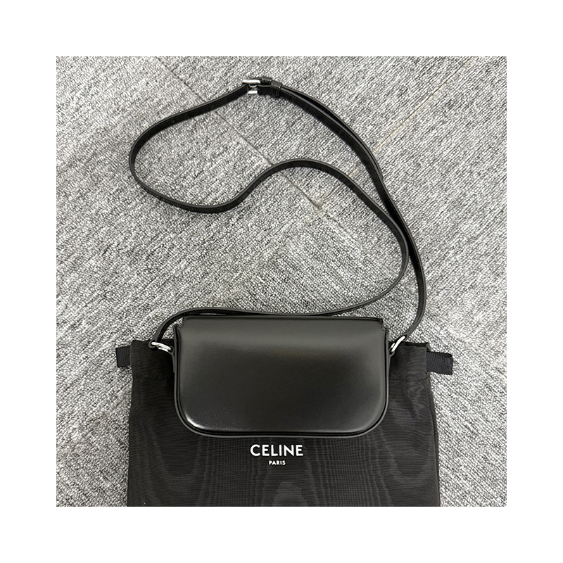 CELINE 小型 Triomphe 亮面小牛皮斜挎包-14