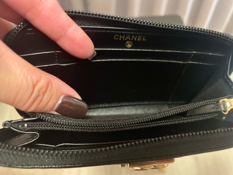 🔥近新~閒置釋出🔥Chanel boy 少見實用 黑金荔枝牛皮中夾-13