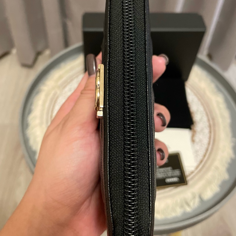 🔥近新~閒置釋出🔥Chanel boy 少見實用 黑金荔枝牛皮中夾-17