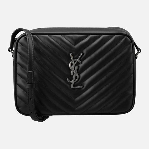 SAINT LAURENT 5S Lou 絎縫相機包 銀色黑色 761554 DV704 1000