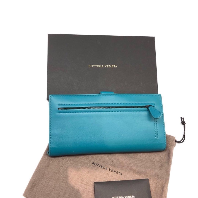 Bottega Veneta Intrecciato blue wallet-2