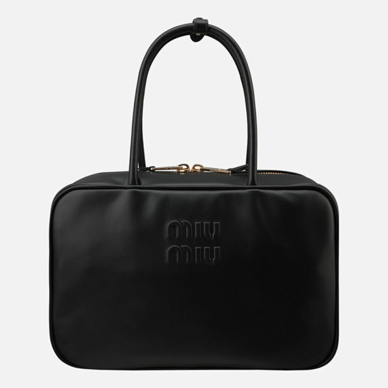 MIU MIU 5F 皮革手提包 黑色 5BB117 2CRW F0002-0