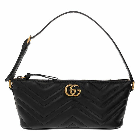GUCCI GG Marmont 馬特拉塞凸紋單肩包 黑色 739166 AABZB 1000