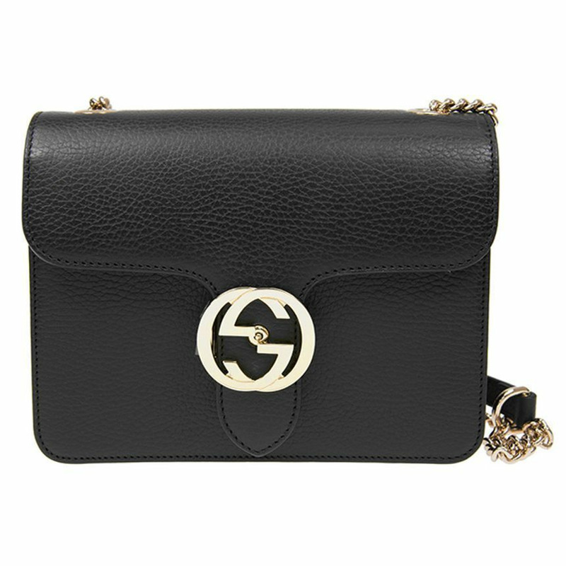 GUCCI GG 互扣鏈條單肩包 黑色 510304 CAO0G 1000-0