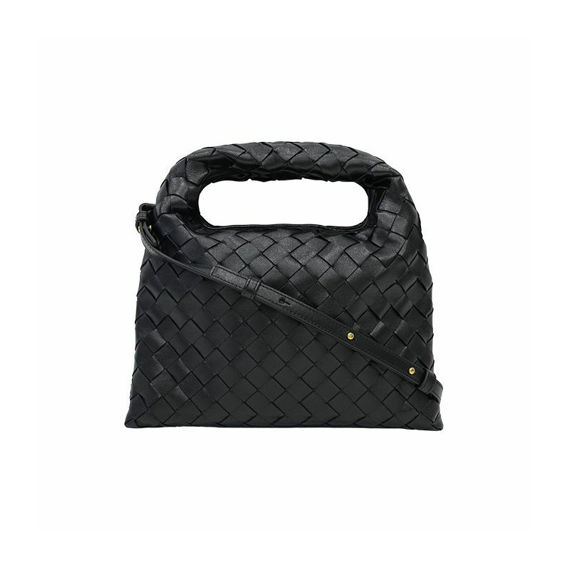 BOTTEGA VENETA Cafskin 皮革迷你 Hop 斜背包 黑色 777586 V3IV1 1139-0