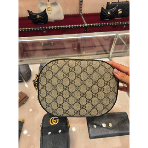 GUCCI GG Monogram Supreme 鏈條斜背包 棕色 779784 KHNKG 8534