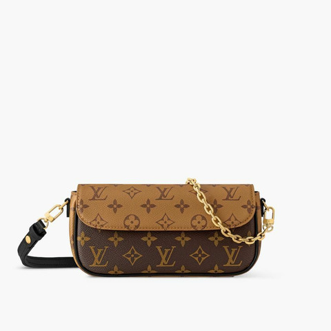 LOUIS VUITTON Monogram Reverse Canvas Wallet On Chain Ivy M26587