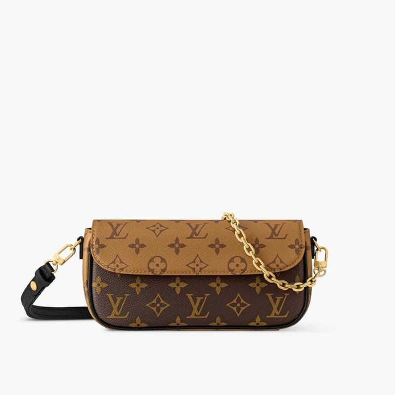 LOUIS VUITTON Monogram Reverse Canvas Wallet On Chain Ivy M26587-0