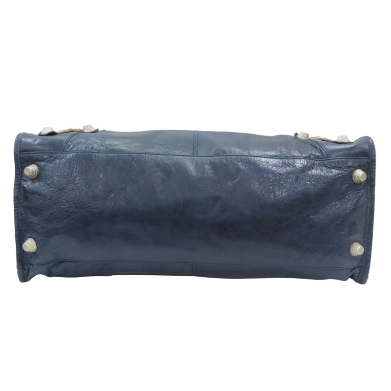 深藍色 牛皮 the weekender hand bag 肩背包【BALENCIAGA 巴黎世家】 177287-3