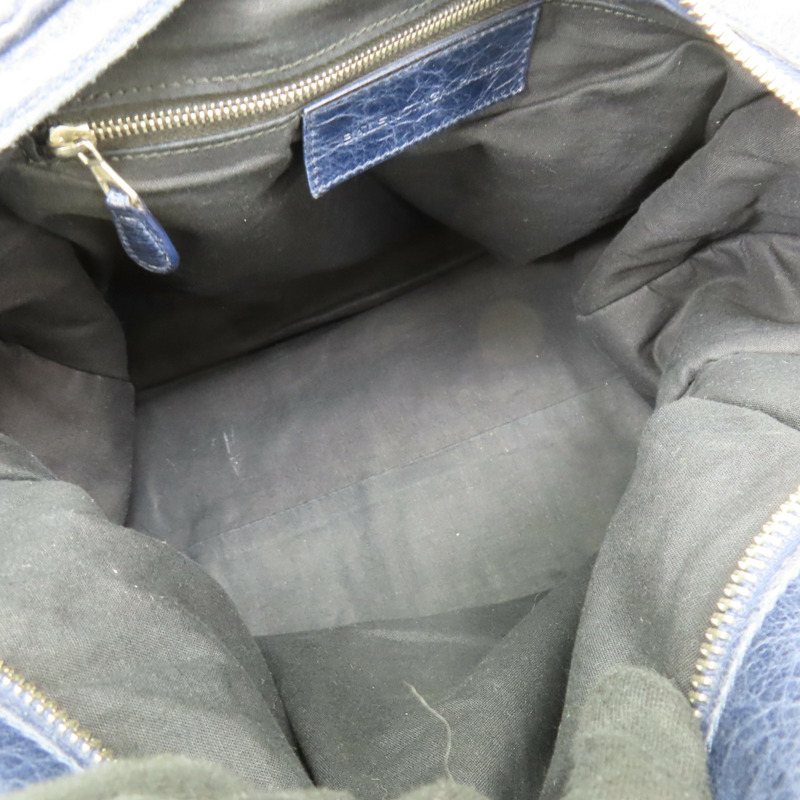 深藍色 牛皮 the weekender hand bag 肩背包【BALENCIAGA 巴黎世家】 177287-4