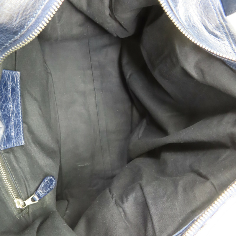 深藍色 牛皮 the weekender hand bag 肩背包【BALENCIAGA 巴黎世家】 177287-5