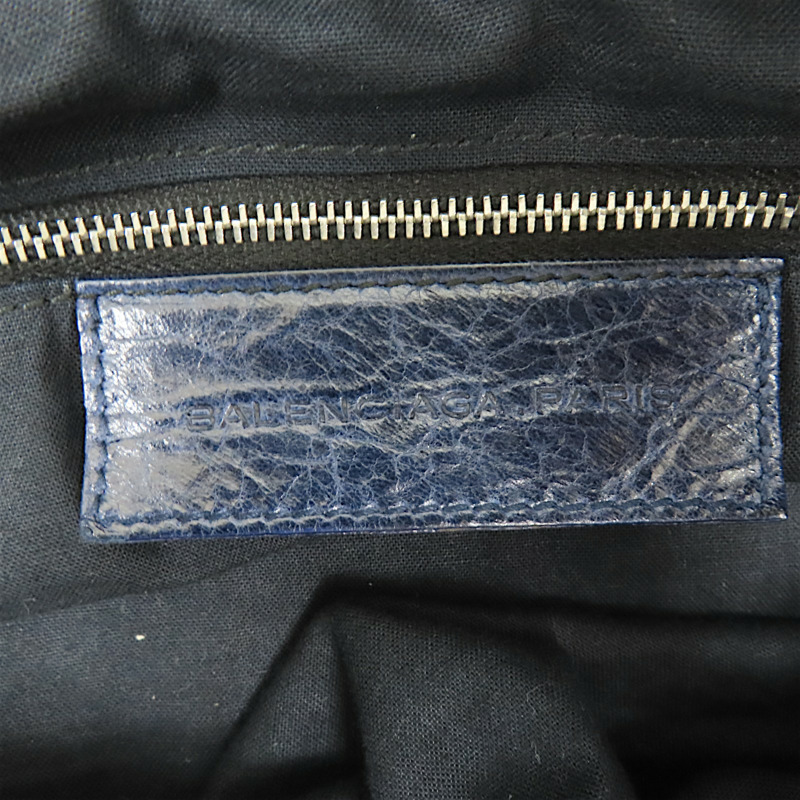 深藍色 牛皮 the weekender hand bag 肩背包【BALENCIAGA 巴黎世家】 177287-6