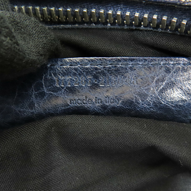 深藍色 牛皮 the weekender hand bag 肩背包【BALENCIAGA 巴黎世家】 177287-7