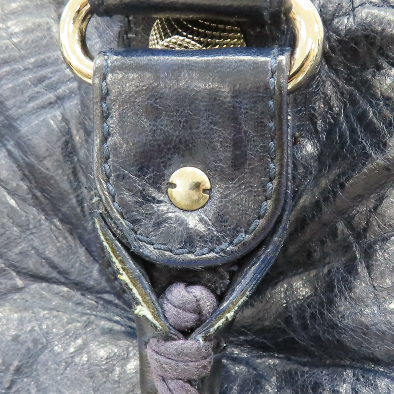 深藍色 牛皮 the weekender hand bag 肩背包【BALENCIAGA 巴黎世家】 177287-14