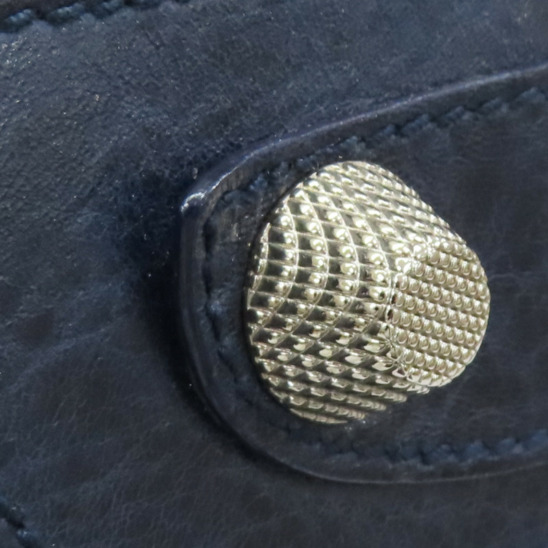 深藍色 牛皮 the weekender hand bag 肩背包【BALENCIAGA 巴黎世家】 177287-15