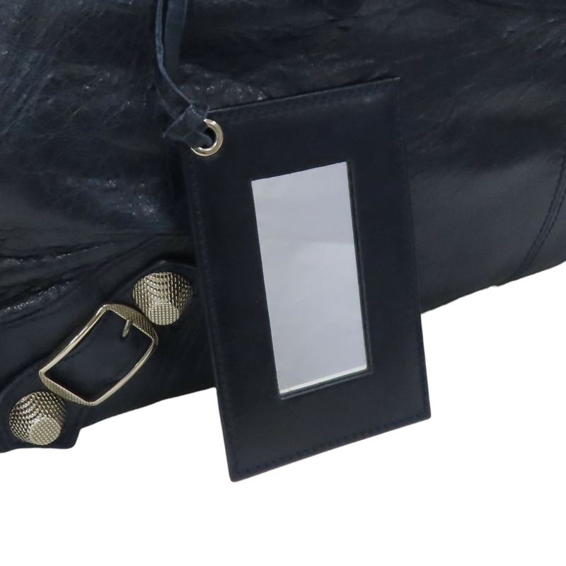 深藍色 牛皮 the weekender hand bag 肩背包【BALENCIAGA 巴黎世家】 177287-17