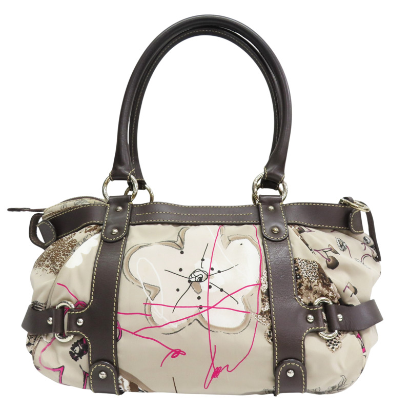 棕色 尼龍帆布 豹圖案 肩背包【Salvatore Ferragamo 菲拉格慕】-1