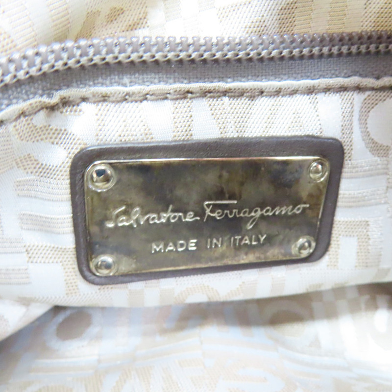 棕色 尼龍帆布 豹圖案 肩背包【Salvatore Ferragamo 菲拉格慕】-6