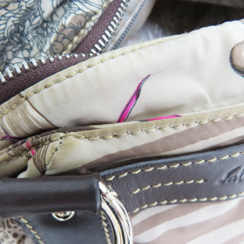 棕色 尼龍帆布 豹圖案 肩背包【Salvatore Ferragamo 菲拉格慕】-13