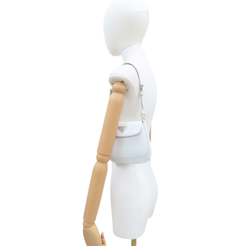 白色 亮面牛皮 兩用包【PRADA 普拉達】 1BH188-6