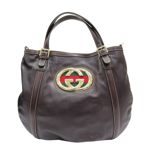 棕色 牛皮 肩背包 (無背帶.拉鏈頭斷)【GUCCI 古馳】 162886