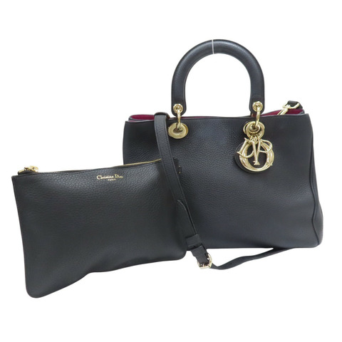 黑色 桃紅色 牛皮 Diorissimo 兩用包【Dior 迪奧】