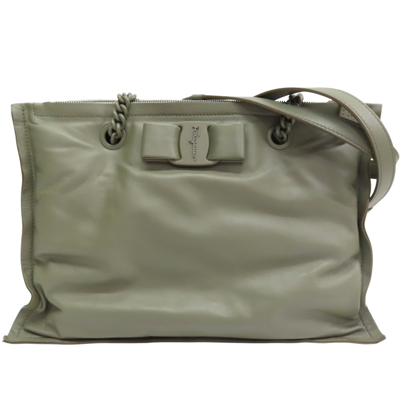 綠色 牛皮 肩背包【Salvatore Ferragamo 費拉格慕】-0