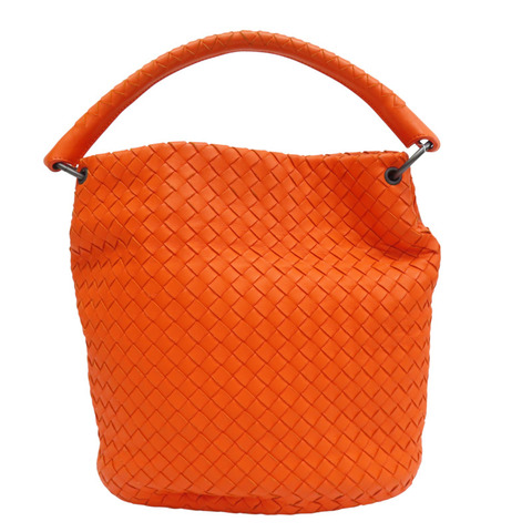 橘色 羊皮編織 肩背包【BOTTEGA VENETA BV 寶緹嘉】