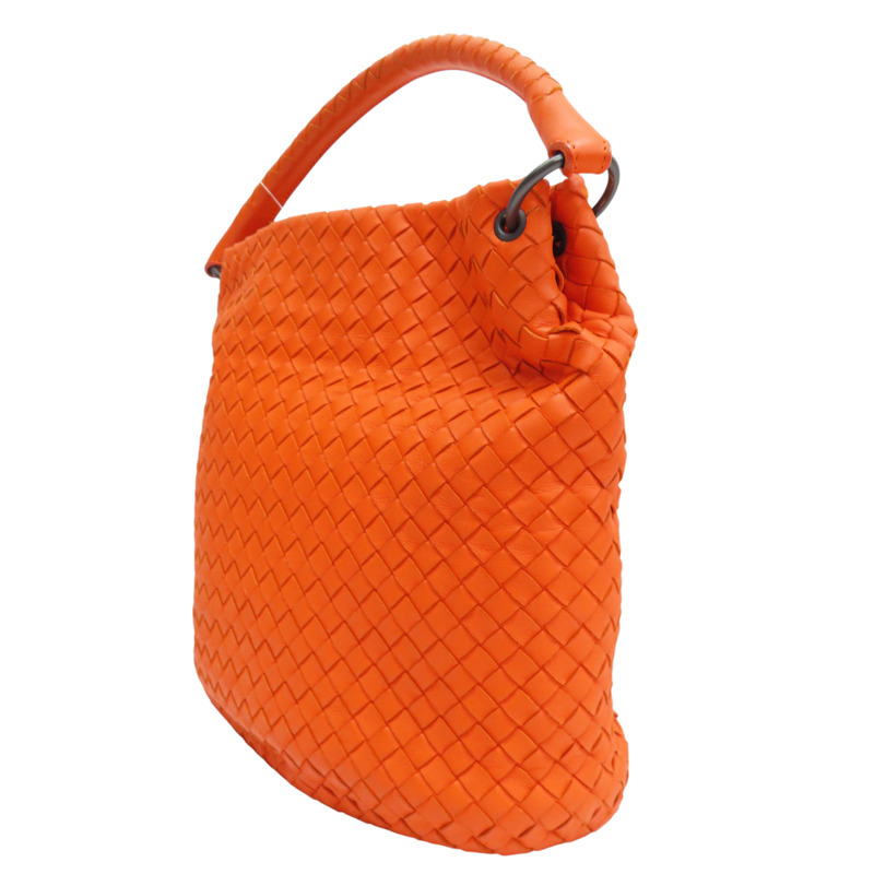 橘色 羊皮編織 肩背包【BOTTEGA VENETA BV 寶緹嘉】-2