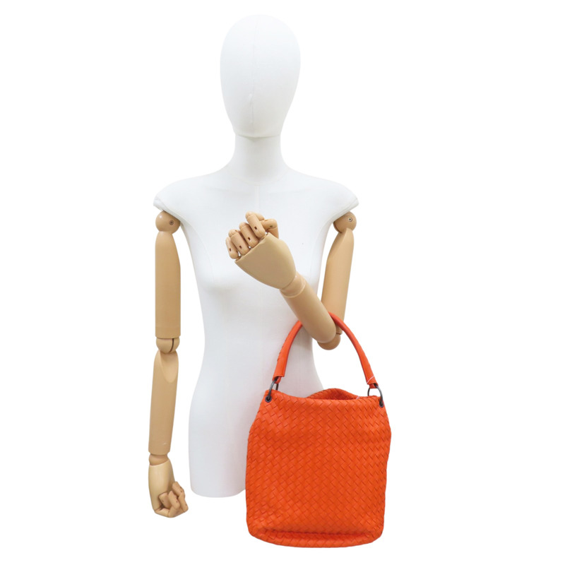 橘色 羊皮編織 肩背包【BOTTEGA VENETA BV 寶緹嘉】-9