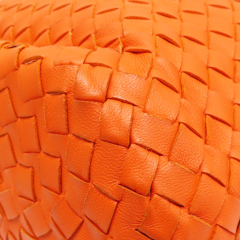 橘色 羊皮編織 肩背包【BOTTEGA VENETA BV 寶緹嘉】-11