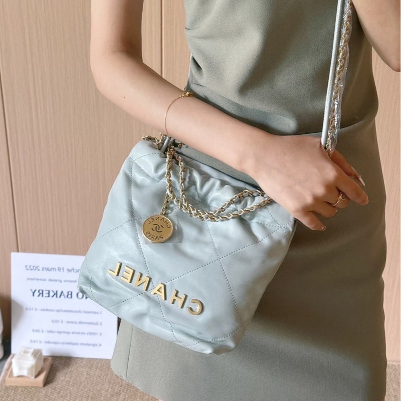 #全網最低💰 #芯片款 香奈兒22bag mini霧霾灰超質感🔥-0